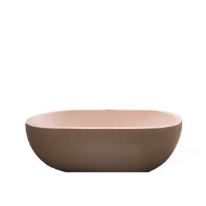 HOME cream ceramic oval bathtub