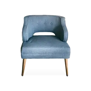 single blue fabric chair